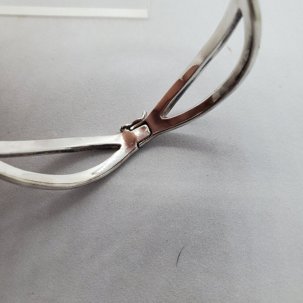 Sterling Silver Hinged Bracelet Bangle ATI 925 - Picture 3 of 7